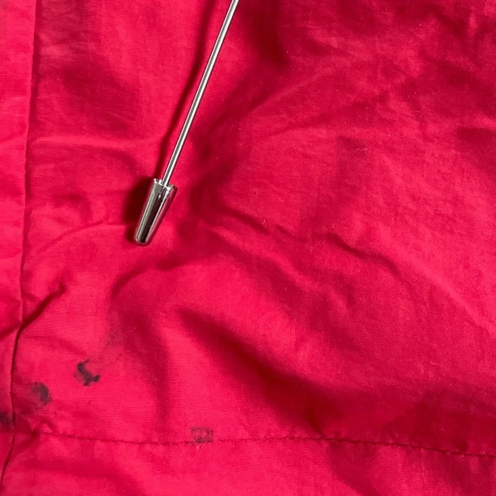Helly Hansen Red Gray Waterproof Hooded Jacket Size Medium M Striped